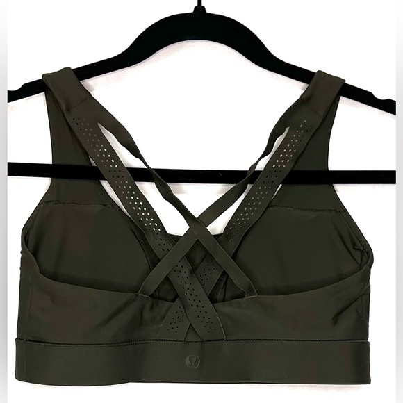 Lululemon Vitalize Swim Sports Bra Dark Olive Activewear Running Summer Yoga Gym - Picture 8 of 13